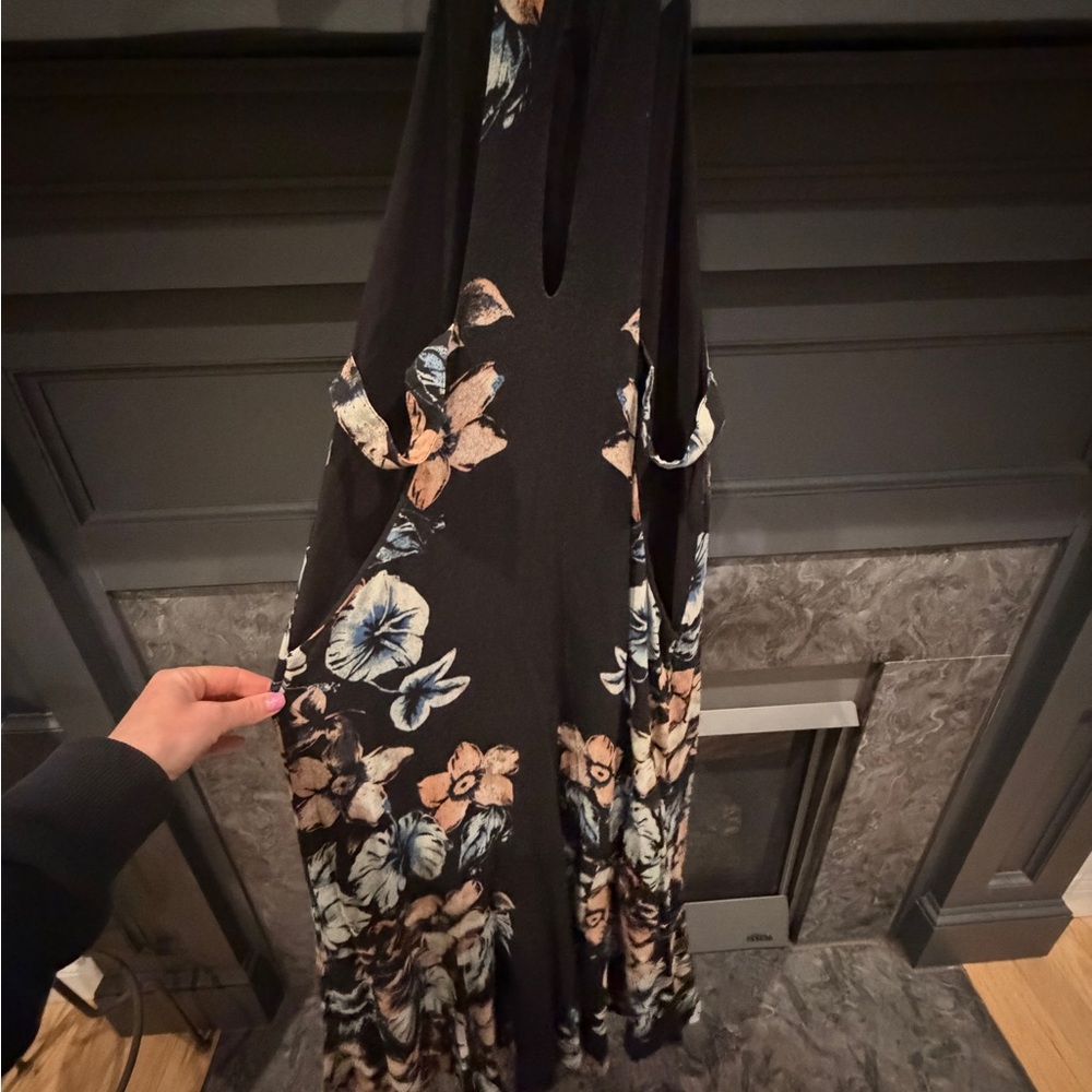 Free People Floral Black Maxi Dress Small - Picture 5 of 13
